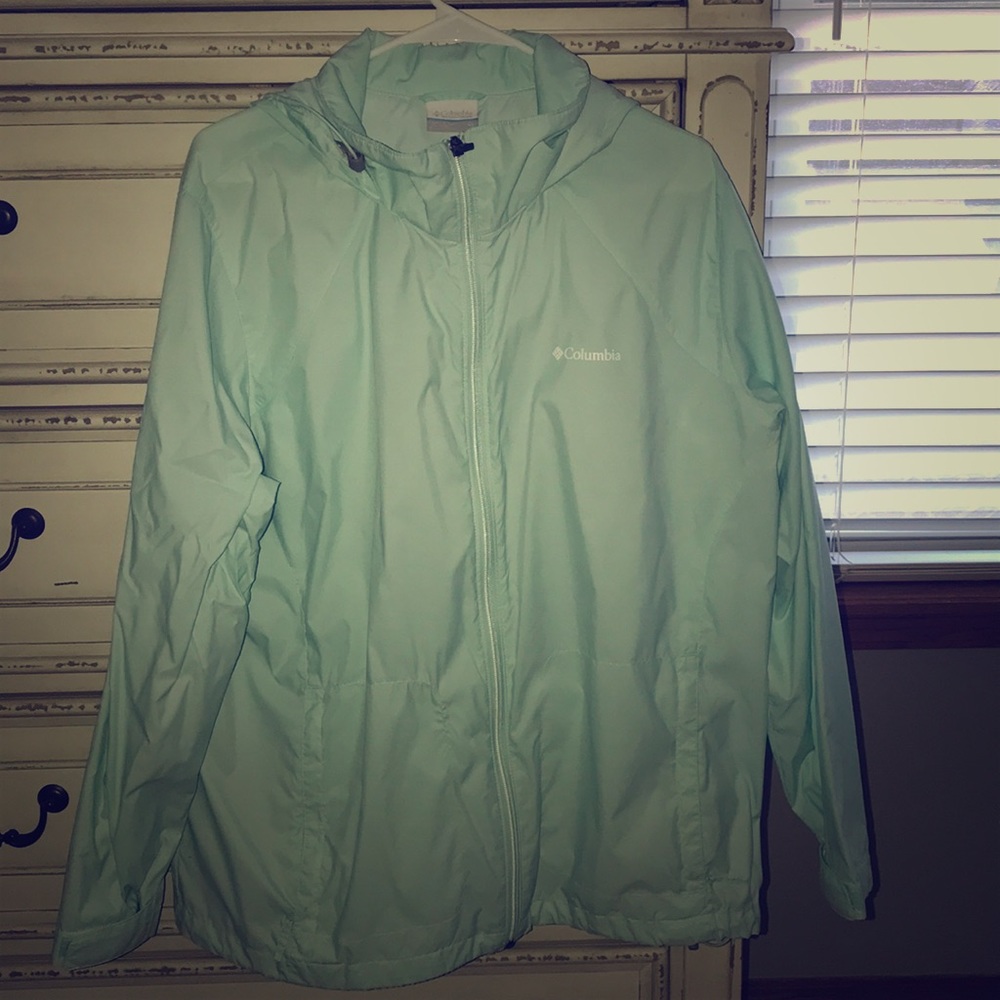 Columbia Mint green Rain jacket/ wind breaker